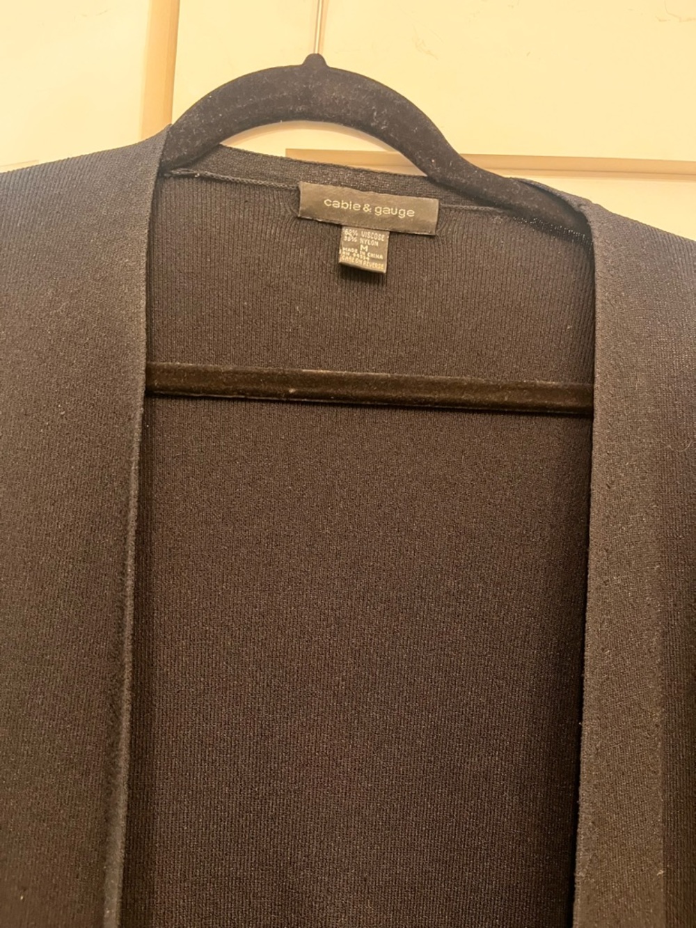 Cable & Gauge Black Open Front Cardigan - Picture 2 of 3